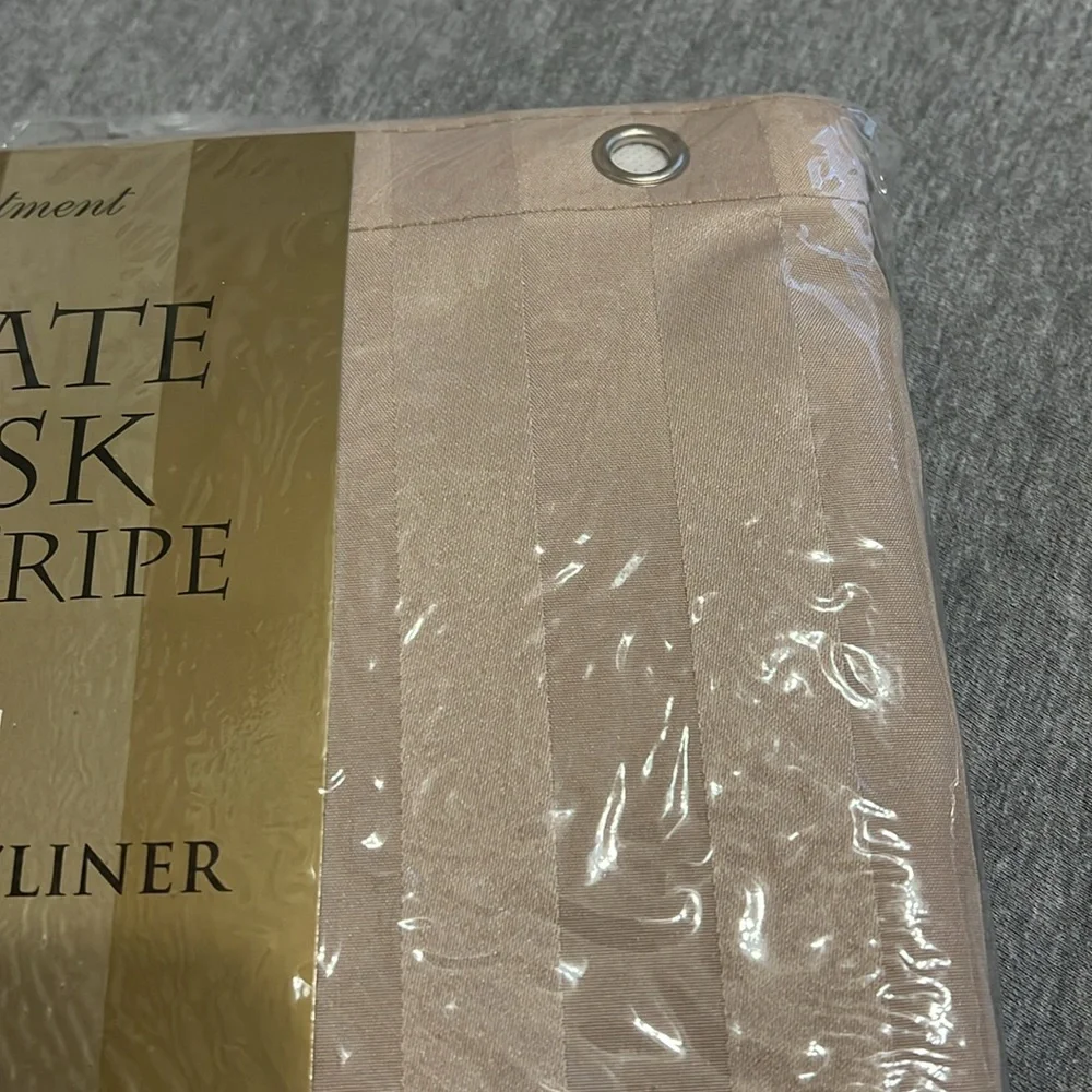 Fabric Damask Woven Stripe Shower Curtain Liner
